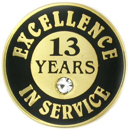 PinMart Gold Plated Excellence in Service Year Employee Recognition Pins