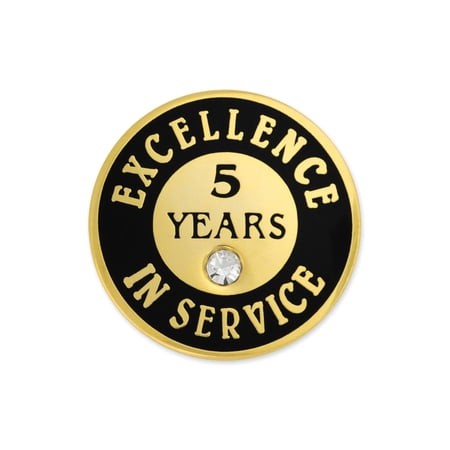 PinMart Gold Plated Excellence in Service Year Employee Recognition Pins