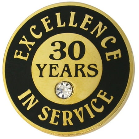 PinMart Gold Plated Excellence in Service Year Employee Recognition Pins