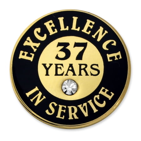 PinMart Gold Plated Excellence in Service Year Employee Recognition Pins