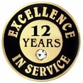thumbnail image 1 of PinMart Gold Plated Excellence in Service Year Employee Recognition Pins, 1 of 4