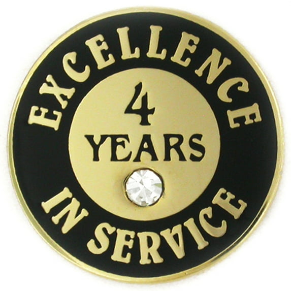 PinMart Gold Plated Excellence in Service Year Employee Recognition Pins