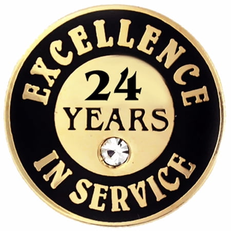PinMart Gold Plated Excellence in Service Year Employee Recognition Pins