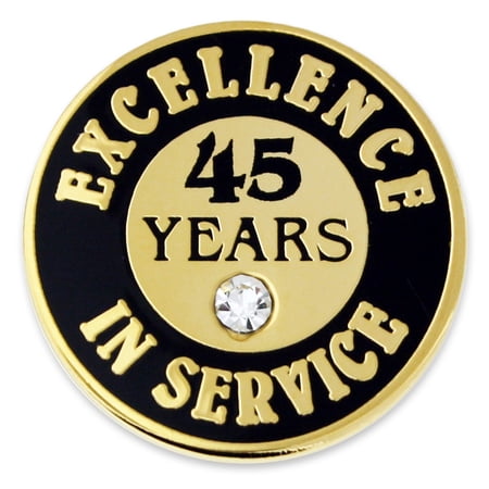 PinMart Gold Plated Excellence in Service Year Employee Recognition Pins