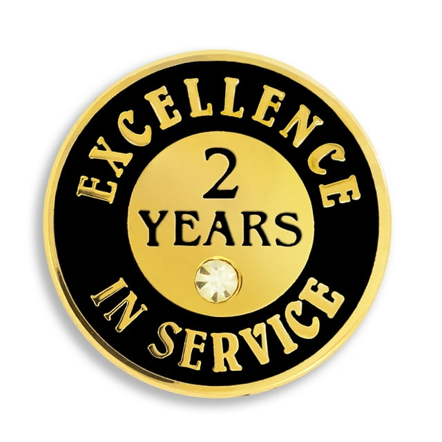 PinMart Gold Plated Excellence in Service Year Employee Recognition ...