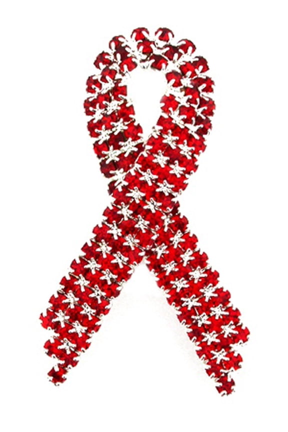 Heart Disease Awareness Enamel Lapel Pin Nickel Plated Ribbon Pin - 10 Pack