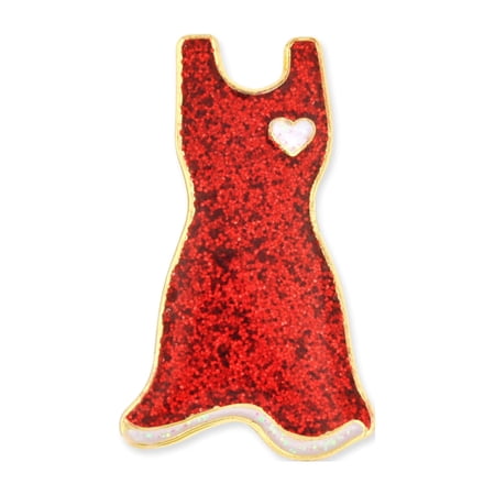 PinMart Heart Disease Awareness Enamel Lapel Pin – Nickel Plated Ribbon Pin for Men and Women, Teens and Adults