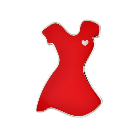 PinMart Heart Disease Awareness Enamel Lapel Pin Nickel Plated Ribbon Pin