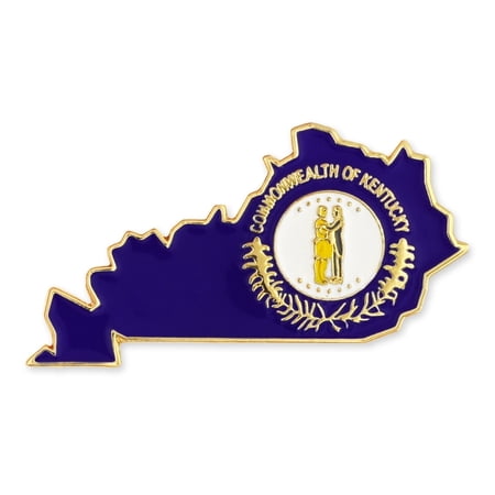 PinMart Kentucky Shape Flag Enamel Pins – Gold Plated US State Lapel Pins - 10 Pack