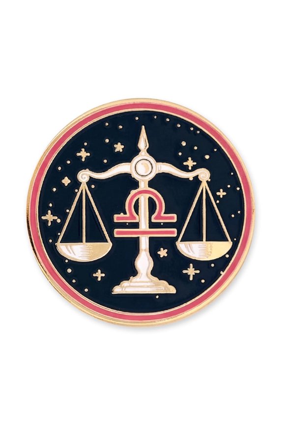 Libra Zodiac Pin on Card - Astrology Enamel Lapel Pins Jewelry Gift, Horoscope Sign Accessory for Backpack Hat Jacket - 5 Pack