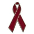 thumbnail image 1 of PinMart Meningitis Prevention and Sickle Cell Anemia Awareness Enamel Lapel Pin â Burgundy Ribbon prevention Pin, 1 of 3