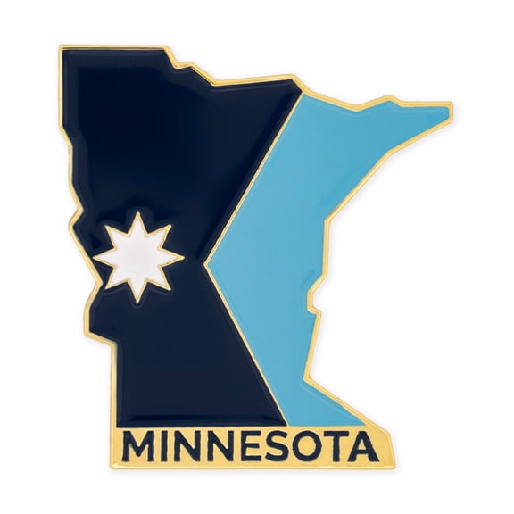 PinMart Minnesota Shape Flag Lapel Pin – Gold Plated Enamel US State Shirt Pins – 25 Pack