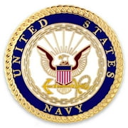 PinMart Officially Licensed U.S. Navy Premium Lapel Pin   United States Navy Military Insignia Emblem Pin   Gold Plated Enamel Brooch with Secure Clutch Back