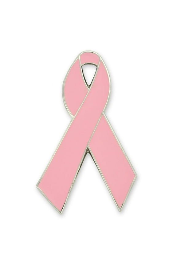 Pink Breast Cancer Awareness Ribbon Enamel Lapel Pin with Magnetic Back