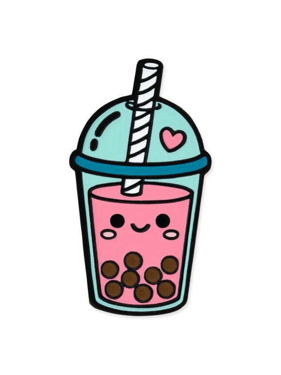 Pink Bubble Tea Enamel Pin - Cute Boba Lapel Pin for Backpacks - 25 Pack