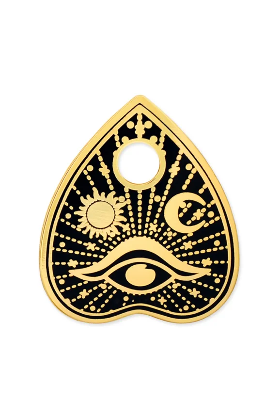 Planchette Enamel Pin – Goth Pins, Gothic Halloween Spooky, Occult Horror Lapel Accessory, Emo Punk Style for Backpack, Hat, Bags, Cool Decorative Mystic Accessories - 5 Pack