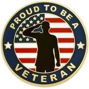 PinMart Proud to be a Veteran Lapel Pin-Proud Patriotic USA Flag Enamel Pin