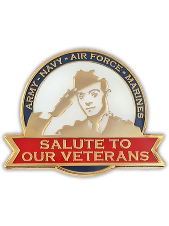 Salute to Our Veterans Lapel Pin-Proud Patriotic USA Flag Enamel Pin