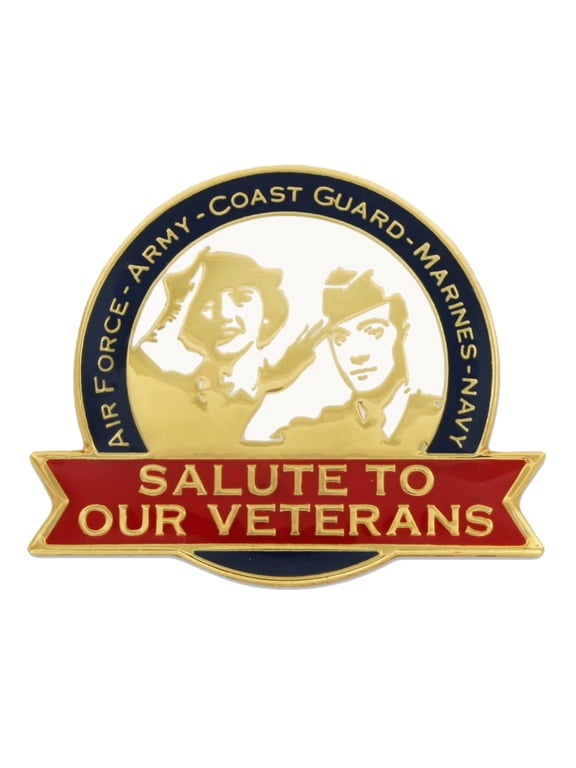 Salute to Our Veterans Man and Woman Lapel Pin-Proud Patriotic USA Flag Enamel Pin