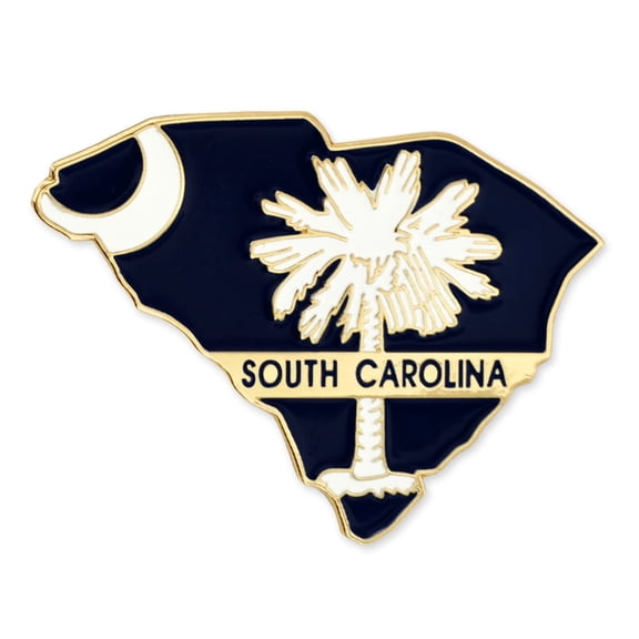 PinMart South Carolina Shape Flag Enamel Pins – Gold Plated US State Lapel Pins - 25 Pack
