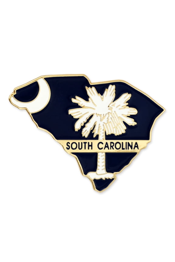 South Carolina Shape Flag Enamel Pins – Gold Plated US State Lapel Pins - 25 Pack