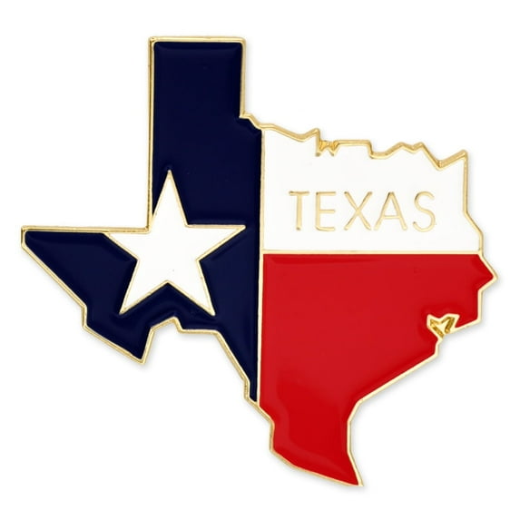 PinMart Texas Shape Flag Enamel Pins - Gold Plated US State Lapel Pins - 25 Pack