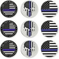 thumbnail image 1 of PinMart Thin Blue Line Golf Ball Markers - 9 Pack, United States Police and American Flag Design, 1 of 6