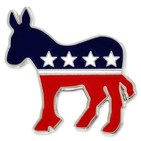 PinMart Democratic Donkey Button Pins, 5-Pack of Unisex Adult Enamel Lapel Pins