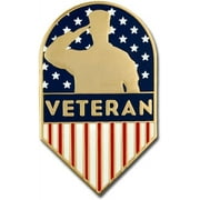 PinMart Veteran American Flag Shield Lapel Pin-Proud Patriotic USA Flag Enamel Pin