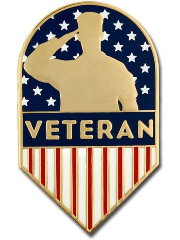Veteran American Flag Shield Lapel Pin-Proud Patriotic USA Flag Enamel Pin