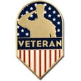 thumbnail image 1 of PinMart Veteran American Flag Shield Lapel Pin-Proud Patriotic USA Flag Enamel Pin, 1 of 6
