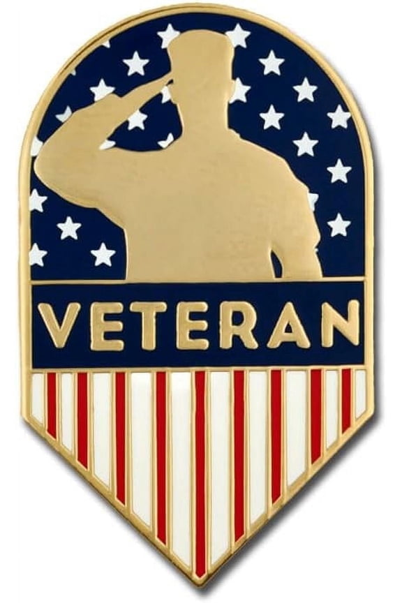 Veteran American Flag Shield Lapel Pin-Proud Patriotic USA Flag Enamel Pin