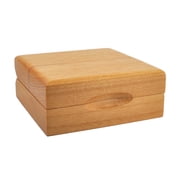 PinMart Wooden Challenge Coin Presentation Box for 1-3/4  Coin, Solid Red Alder Display Case with Velvet Interior, Magnetic Closure, Decorative Hinges, USA Made