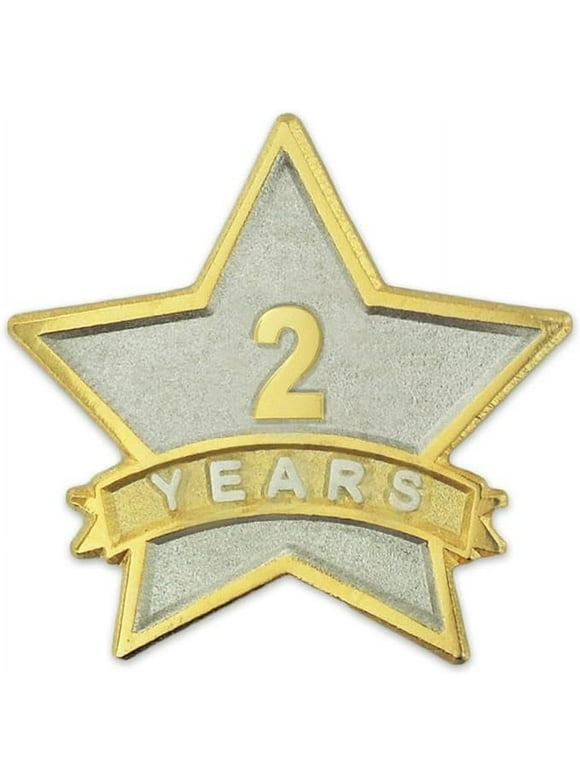 PinMart Year Service Award STAR Lapel Pin – Gold- & Silver-Plated Metal Workplace Reward Pin – 1-30 Years of Service Star Pins for Long Standing Employees or Volunteers