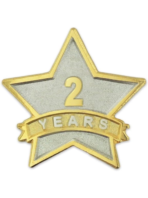 Year Service Award STAR Lapel Pin – Gold- & Silver-Plated Metal Workplace Reward Pin – 1-30 Years of Service Star Pins for Long Standing Employees or Volunteers