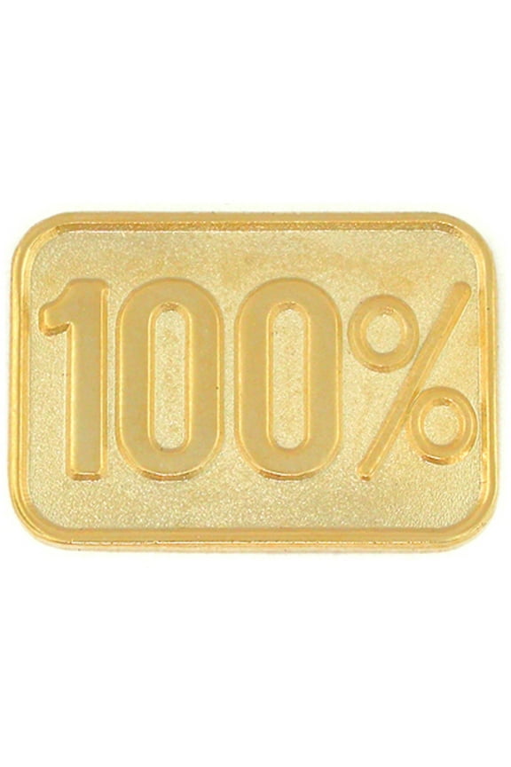 's 100% Gold Corporate Employee Student Recognition Service Lapel Pin