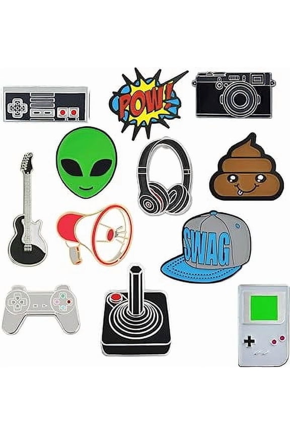 's 12 Pieces Gamer Enamel Pins Set Teen Lapel Pins - Collectible Pin Set for Backpacks or Hats