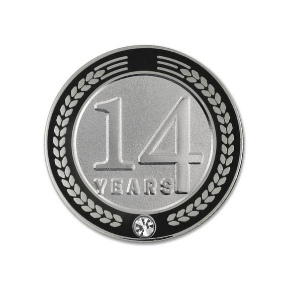 PinMart's 14 Years of Service Award Employee Recognition Gift Lapel Pin - Black