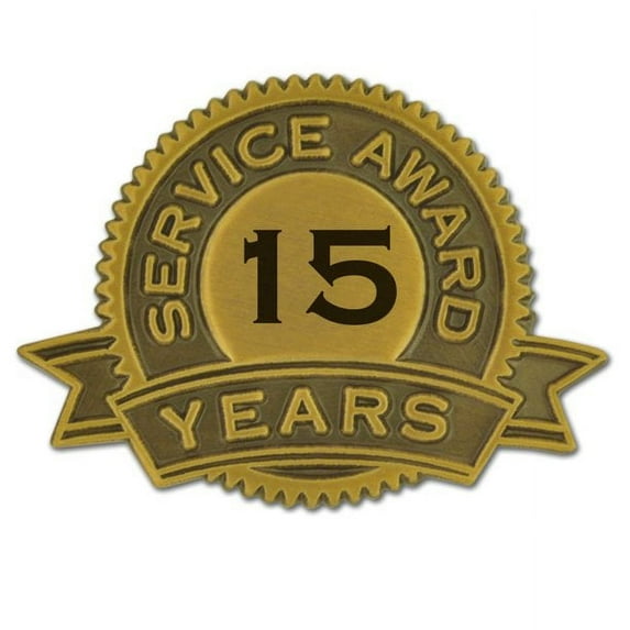 PinMart's 15 Year of Service Award Lapel Pin - 25 Pack