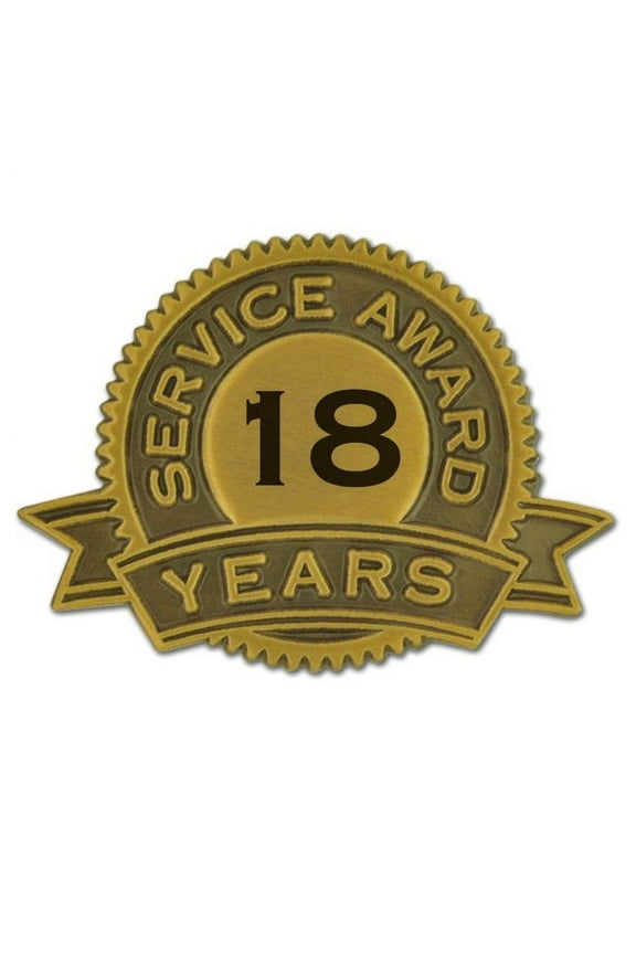 's 18 Year of Service Award Lapel Pin - 1 Piece