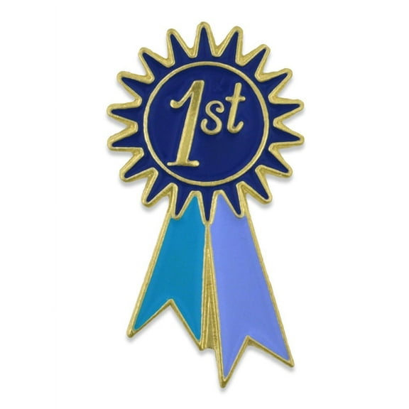 PinMart's 1st Place Prize Blue Ribbon Enamel Lapel Pin