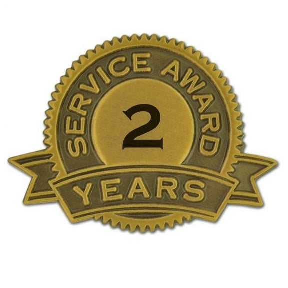 PinMart's 2 Year of Service Award Lapel Pin - 1 Piece