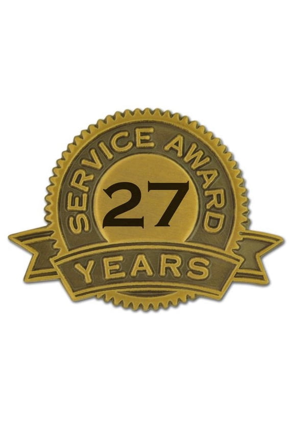 's 27 Year of Service Award Lapel Pin - 1 Piece