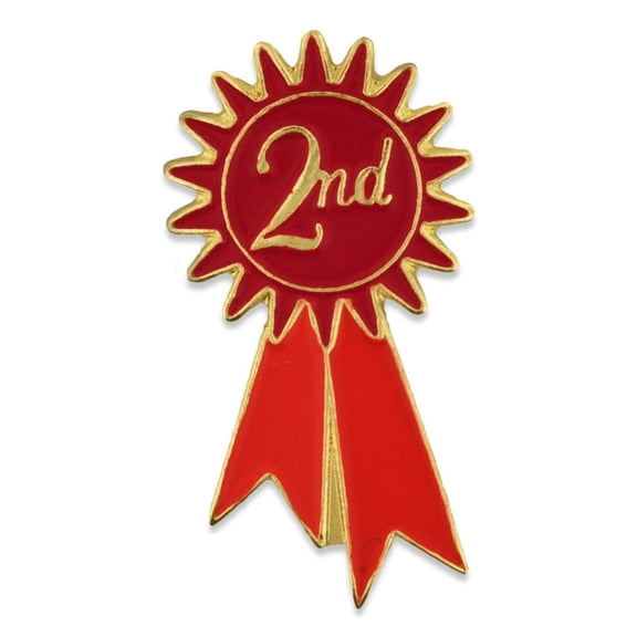PinMart's 2nd Place Prize Red Ribbon Enamel Lapel Pin