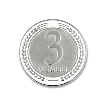 PinMart's 3 Years of Service Award Employee Recognition Gift Lapel Pin - White