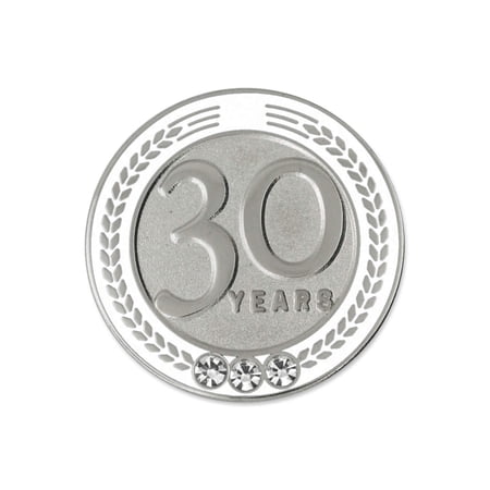 PinMart's 30-39 Years of Service Award Employee Recognition Gift Lapel Pin - White