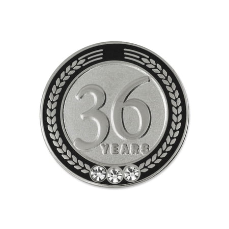 PinMart's 36 Years of Service Award Employee Recognition Gift Lapel Pin - Black