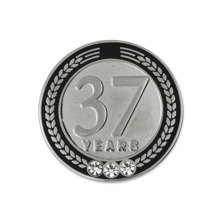 PinMart's 37 Years of Service Award Employee Recognition Gift Lapel Pin - Black