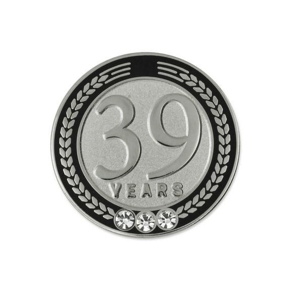 PinMart's 39 Years of Service Award Employee Recognition Gift Lapel Pin - Black