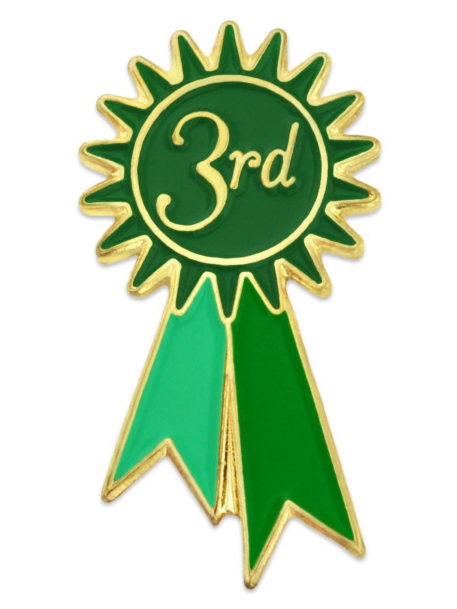 PinMart's 3rd Place Prize Green Ribbon Enamel Lapel Pin - Walmart.com